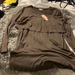 Gianni Bini army green long sleeved dress
